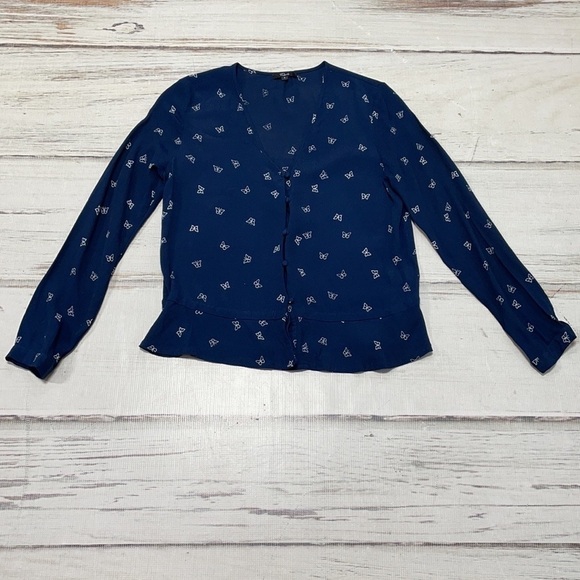 Rails Top Shirt Blouse Button Up Butterfly Print Small - Picture 8 of 12